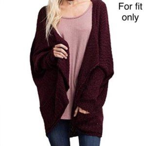 Mittoshop Burgundy Dolman Knit Cardigan